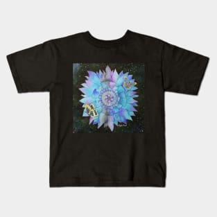 Flower and Butterfly mandala Kids T-Shirt